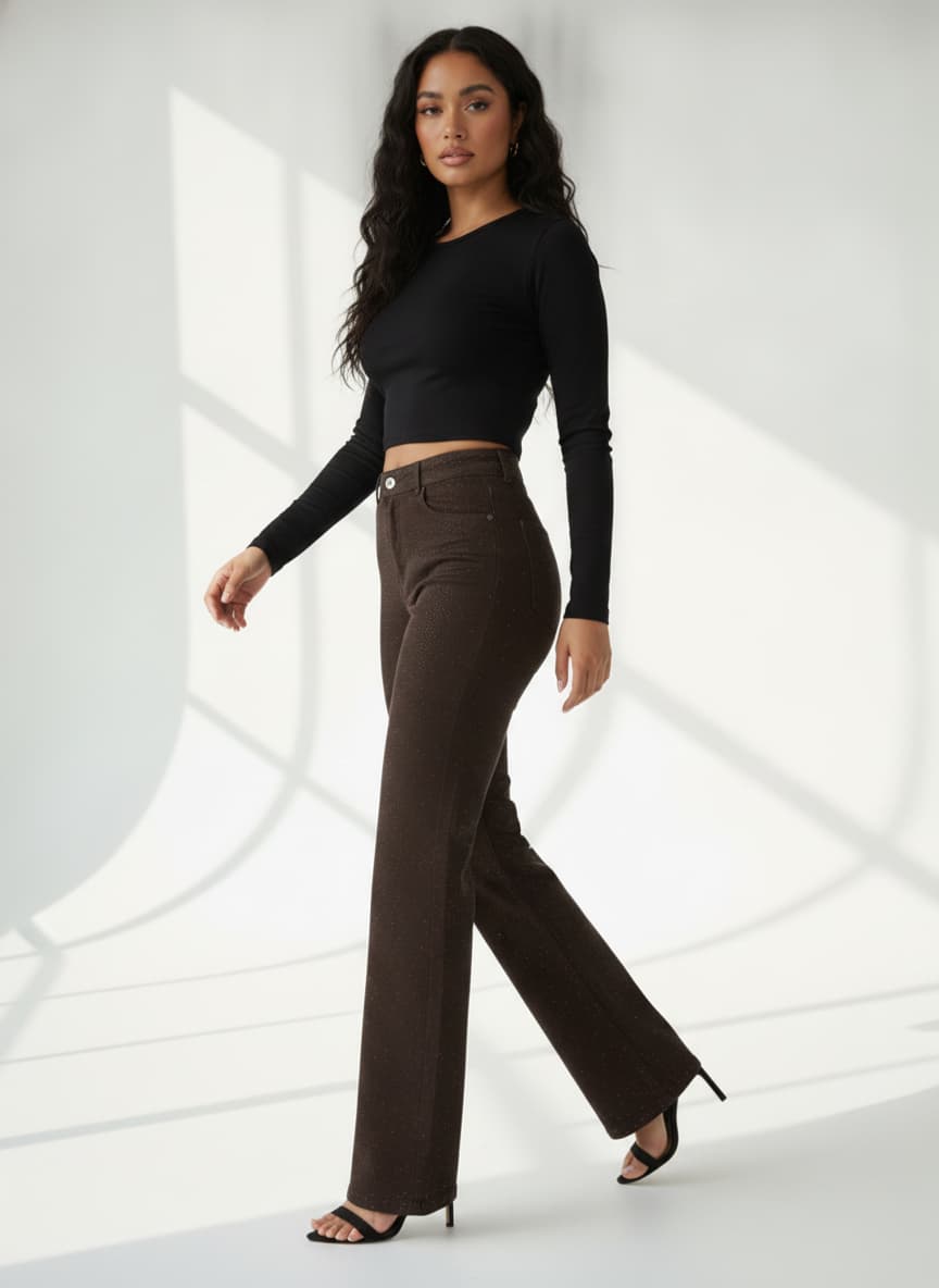 Espresso Wide-Leg Jeans